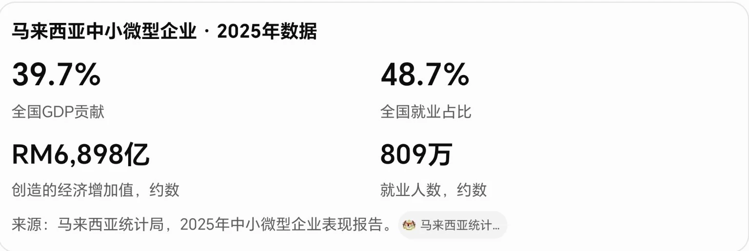 马来西亚中小微型企业数据整理图