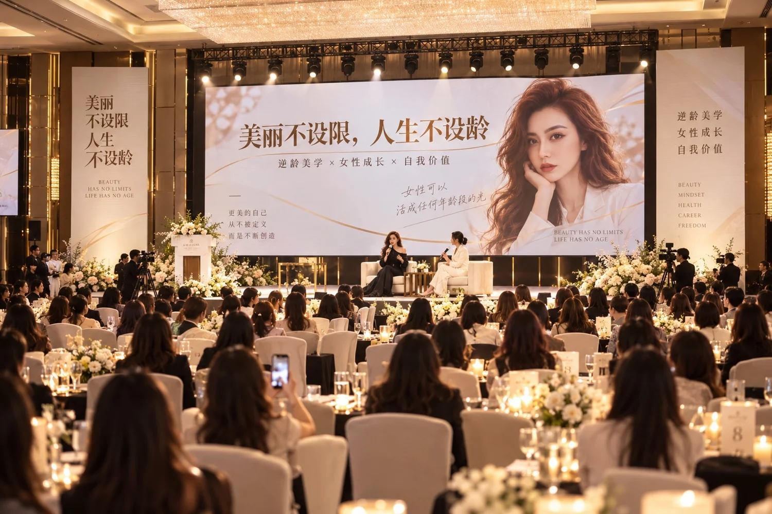 活动会场全景，AI 模拟场景