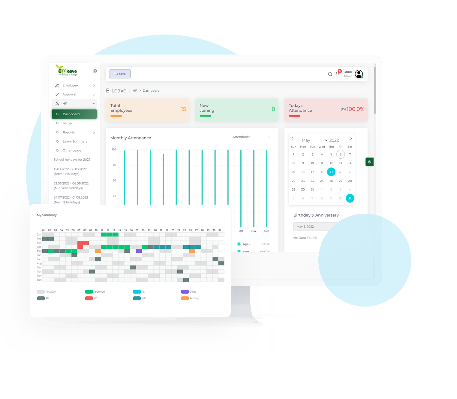 leave management software calendar view